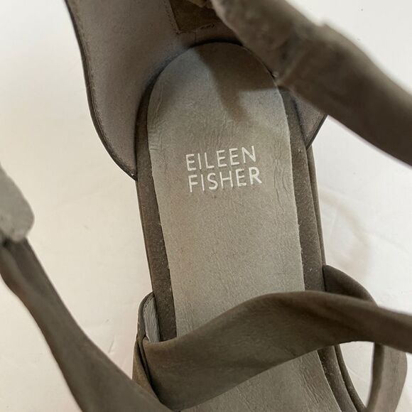 NEW WITHOUT TAGS EILEEN FISHER BOVERY X-BAND SHOES IN GRAY LEATHER - Picture 7 of 7